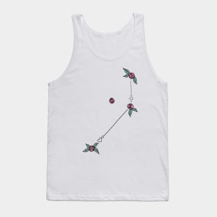 Pictor (The Easel) Constellation Roses and Hearts Doodle Tank Top